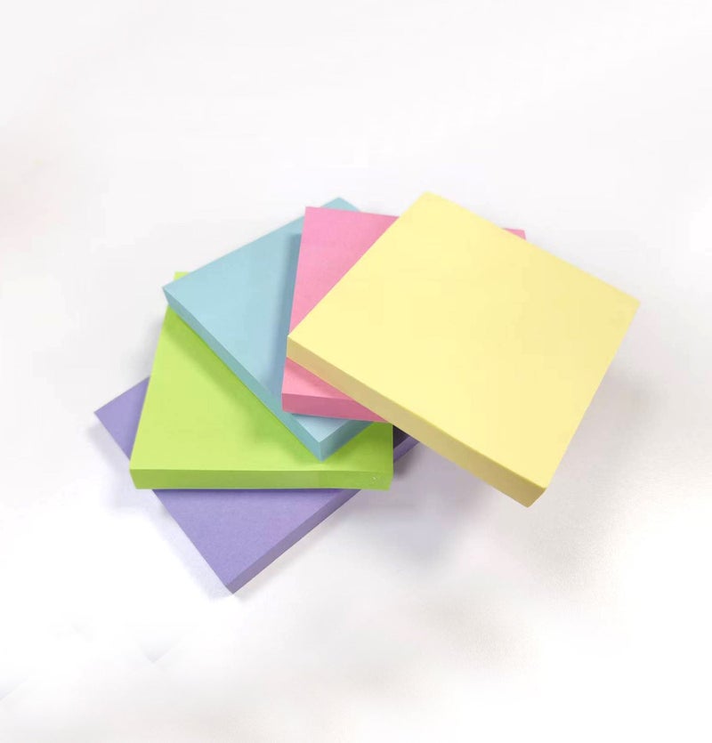 ملاحظات لاصقة بألوان زاهية، سهلة اللصق للاستخدام المنزلي والمكتبي والمفكرات، 100 ورقة/دفتر (5 ألوان/عبوة) - Image 1